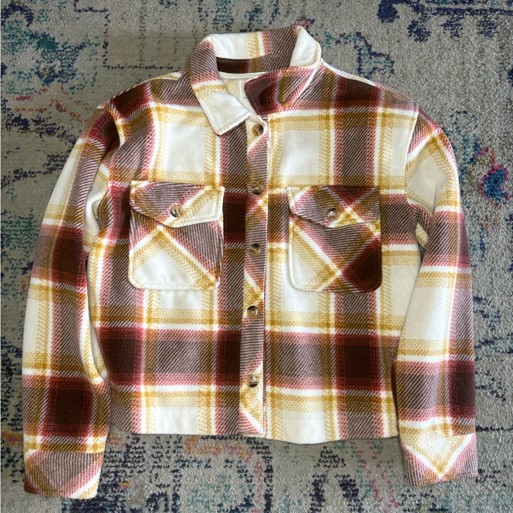Thread & Supply cropped plaid Shacket. Size small.